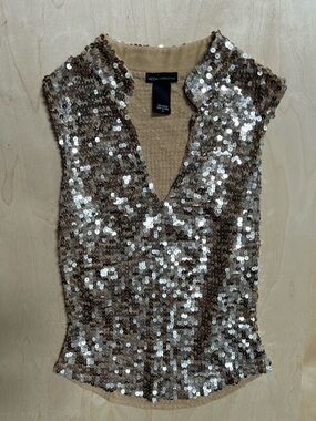 Vintage Moda International Sequin V-Neck Tank Top